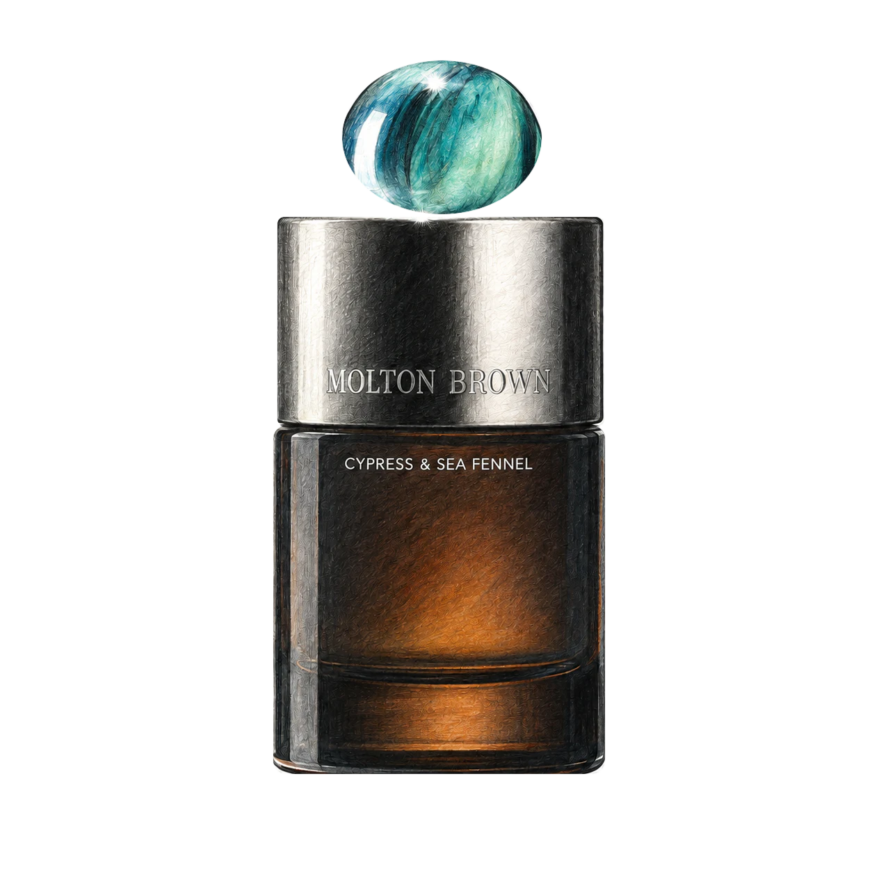 Molton Brown Cypress & Sea Fennel の色鉛筆ボトルイラスト
