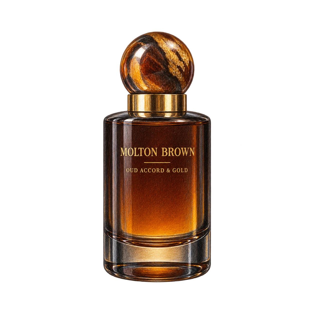 Molton Brown Oud Accord & Gold の色鉛筆ボトルイラスト