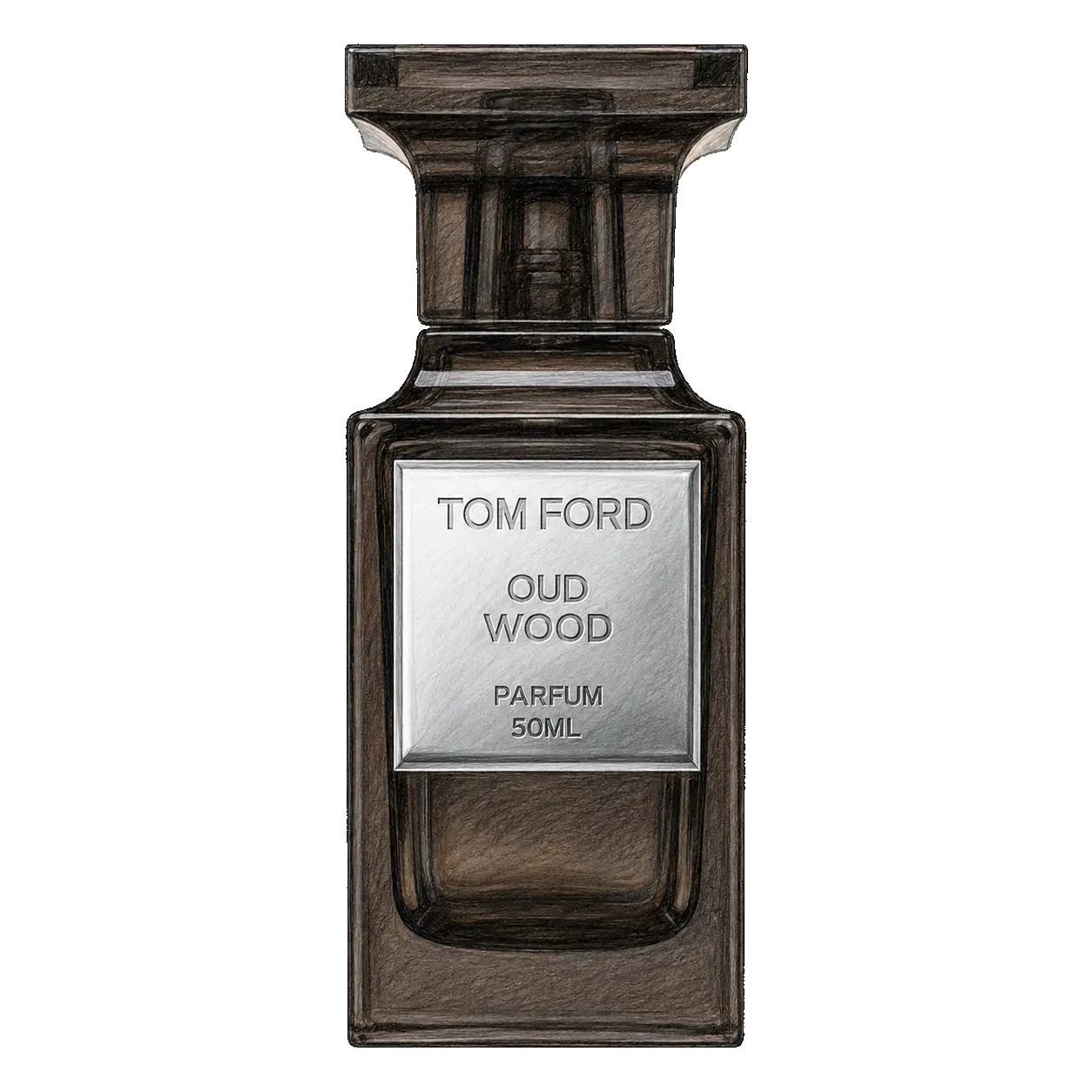 トム フォード ウード・ウッド パルファム 50mLの編集部制作色鉛筆イラスト