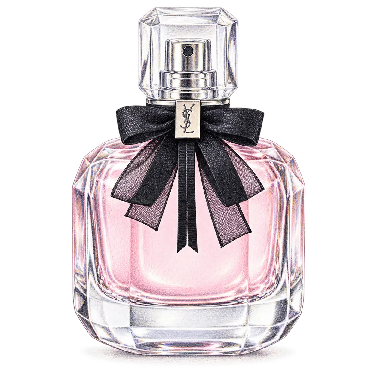 YSL BEAUTY モン パリ オーデパルファムの編集部制作色鉛筆イラスト