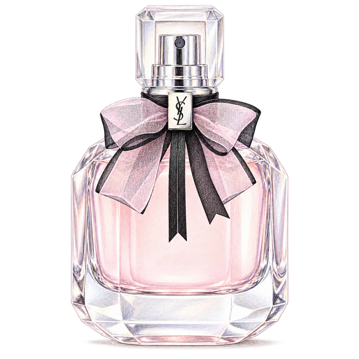YSL BEAUTY モン パリ リュミエール オーデトワレの編集部制作色鉛筆イラスト
