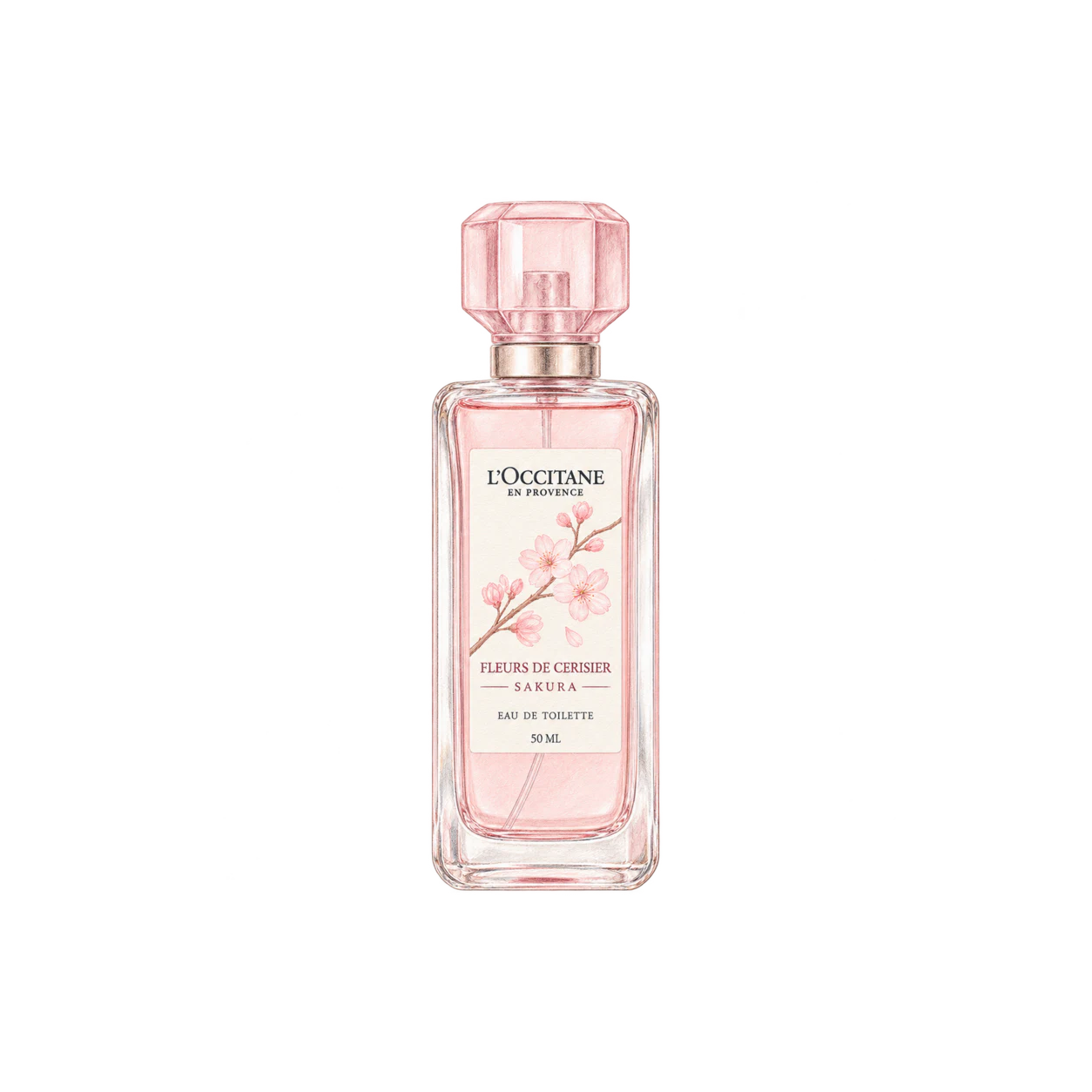 L'OCCITANE フルールドスリジエサクラ［チェリーブロッサム］オードトワレの編集部制作イラスト