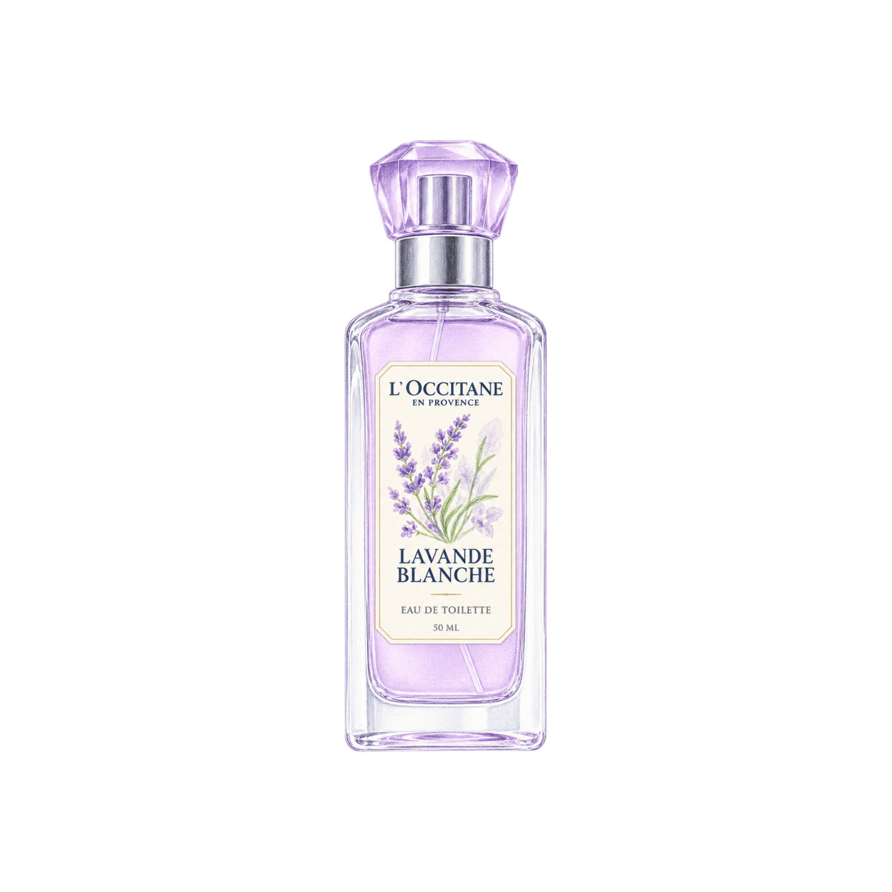 L'OCCITANE ラヴァンドブランシュ［ホワイトラベンダー］オードトワレの編集部制作イラスト